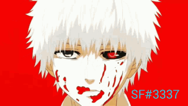 a close up of a person 's hair with a red background and sf # 3337