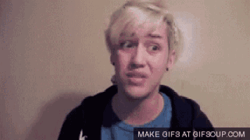 a gif of a woman making a funny face with the words make gifs at gifsoup.com