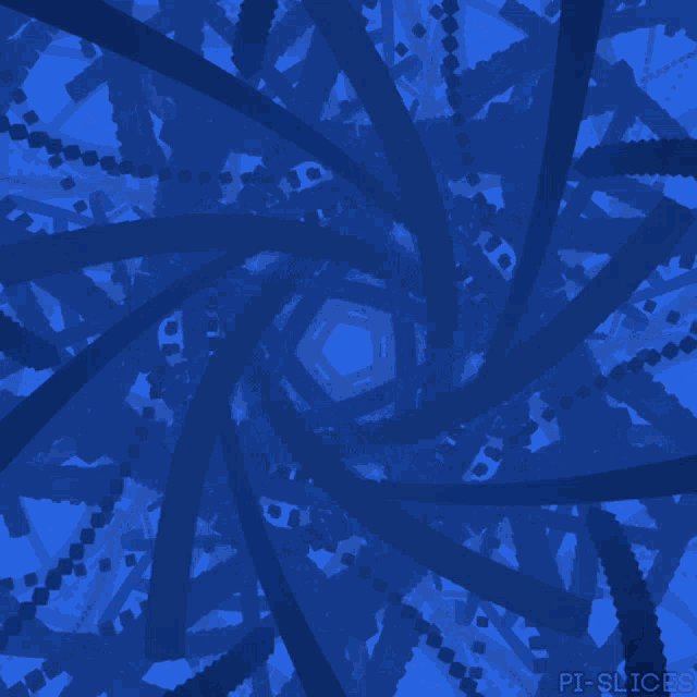 a blue background with pi-slices written on the bottom right