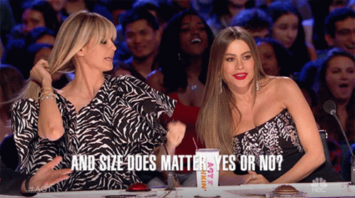 And Size Does Matter Yes Or No Sofia Vergara GIF - And Size Does Matter Yes Or No Sofia Vergara Heidi Klum GIFs
