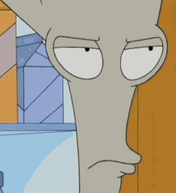 a cartoon character says okay in front of a fridge