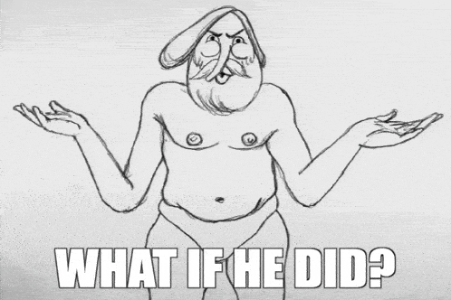 a drawing of a naked man with the words what if the world written below him