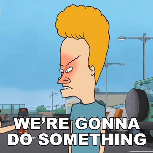 a cartoon character says " we 're gonna do something " in front of a car