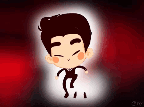 a cartoon drawing of a man with the letters cyr on the bottom left