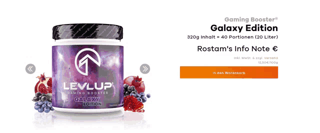 a bottle of levlup galaxy edition gaming booster