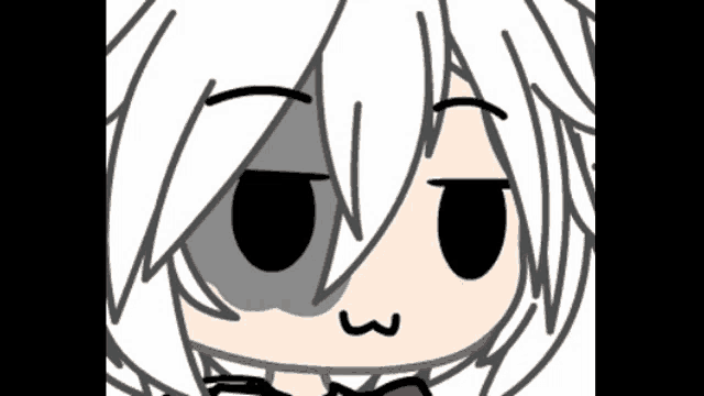 a drawing of a girl with white hair and a bow tie .