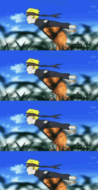 a collage of three images of a man running