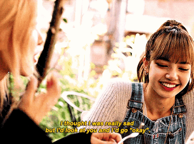 a woman says " i thought i was really sad but i 'd look at you and i 'd go " okay