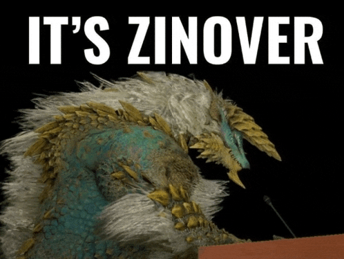 a picture of a dragon with the words " it 's zinover " on it