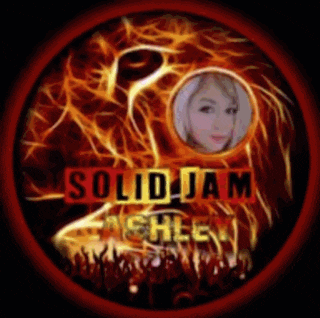 a picture of a woman in a circle with the words solid jam on it