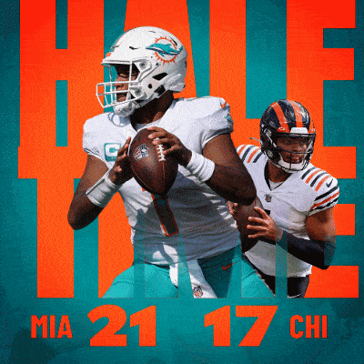 Chicago Bears (17) Vs. Miami Dolphins (21) Half-time Break GIF