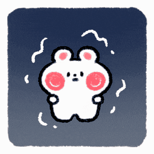 a cartoon of a white bear with pink cheeks