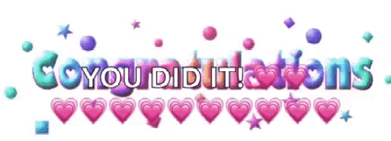 a congratulations sign with hearts and stars surrounding it