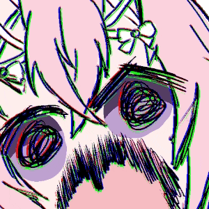 a drawing of a girl 's face with a bow in her hair