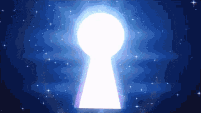 a keyhole with a light coming through it