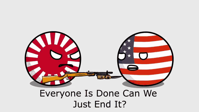 a cartoon of an american ball with a gun and the words " i guess not "