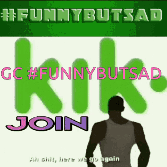 a man is standing in front of a sign that says kik join