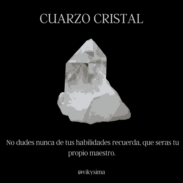 a poster with a crystal and a quote in spanish