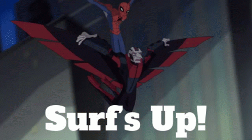 Spider Man Surfs Up GIF - Spider Man Surfs Up Vulture GIFs