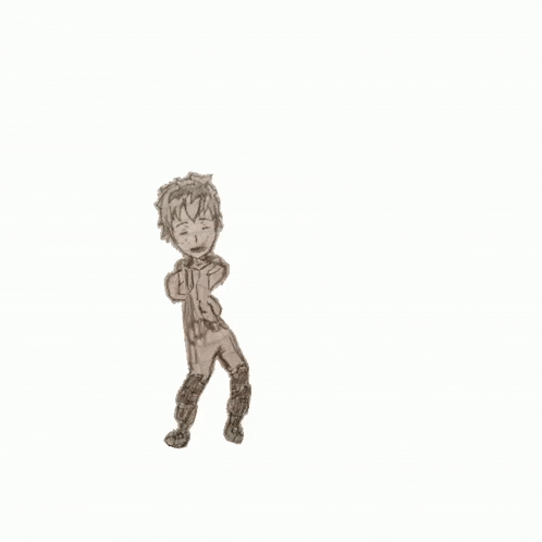 a drawing of a boy with a cape on his back