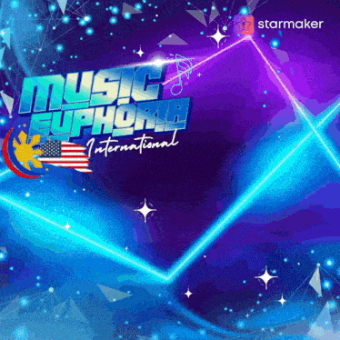 a poster for music euphoria international shows a blue and purple background
