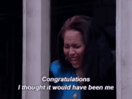 a woman is crying and saying congratulations i thought it would have been me