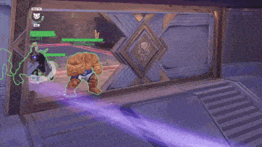 a screenshot of a video game with the word attack on the bottom