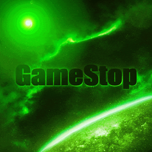 a green background with the word gamestop in black letters