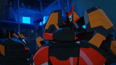 a cartoon drawing of a robot with a blue light on its head