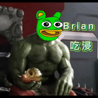 a cartoon of a hulk eating a donut with the name brian on the bottom
