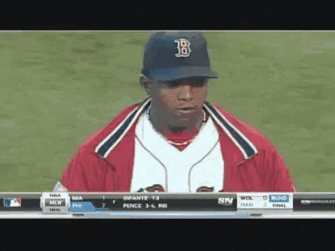 a baseball player wearing a blue cap with the letter b on it