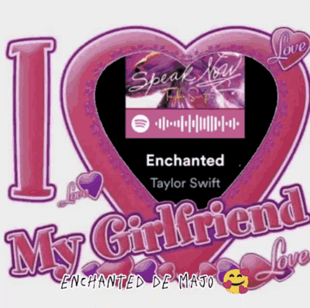 a pink heart with the words i love my girlfriend