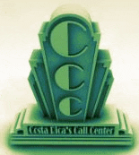 the costa rica 's call center logo is a green statue .