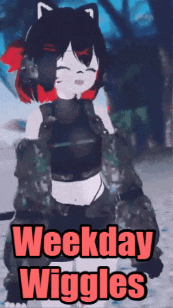 a picture of a cat girl with the words weekday wiggles