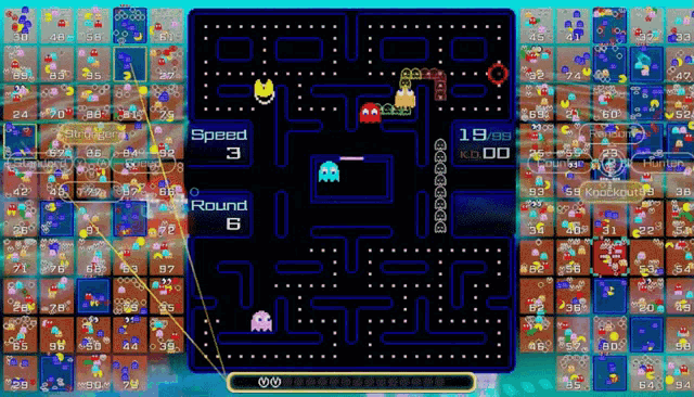 a pac man game is being played with a score of 19 points