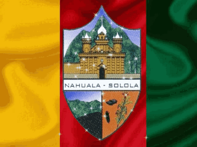 a flag with a coat of arms for nahuala solola
