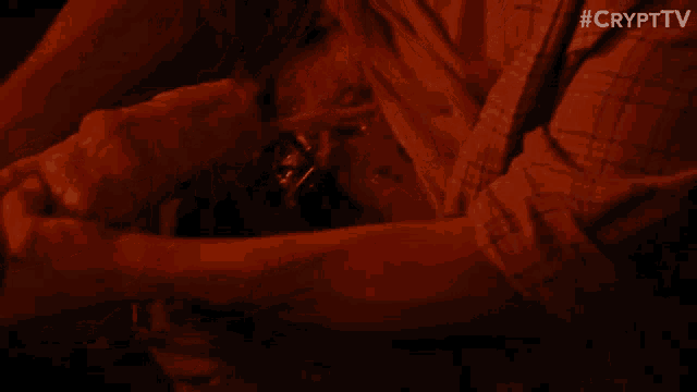 a close up of a person 's arm with the hashtag #crypttv visible