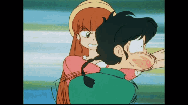 a cartoon of a man and a girl fighting