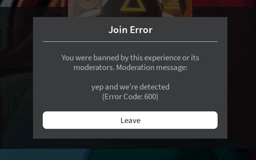 an error message that says join error on it