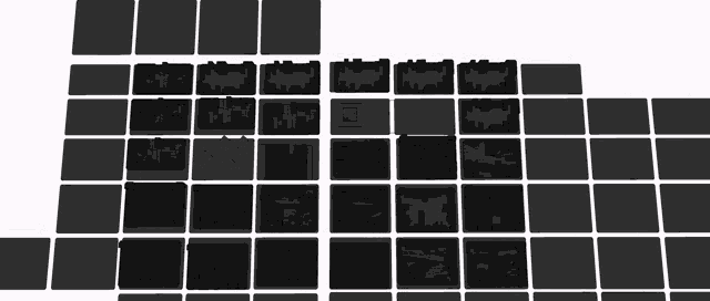 a black and white drawing of a city with lots of blocks