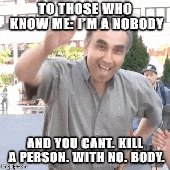 a man is standing in front of a microphone on a street with a funny caption .