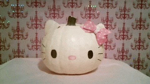 Coolest Hello Kitty Halloween Pumpkin Ever! GIF - Halloween Hellokitty Jack O Lantern GIFs