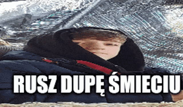 a picture of a person with the word rusz on it