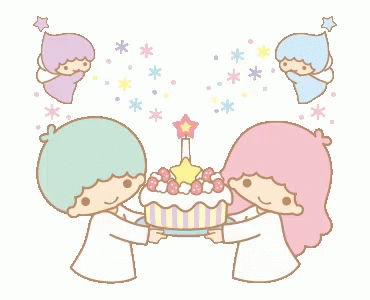 Little Twin Star Happy Birthday GIF - Little Twin Star Happy Birthday Cake GIFs
