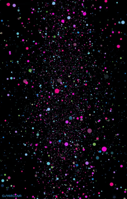 colorful dots on a black background with the letters g / hvcoya on the bottom