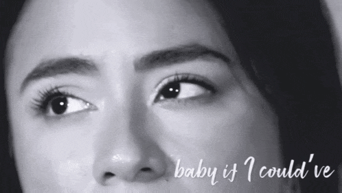 a black and white photo of a woman with the words baby if i could ve