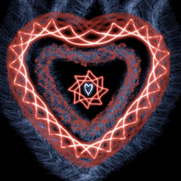 a heart with a star in the middle of it