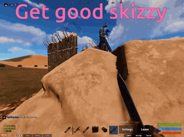 a screen shot of a video game with the words get good skizzy