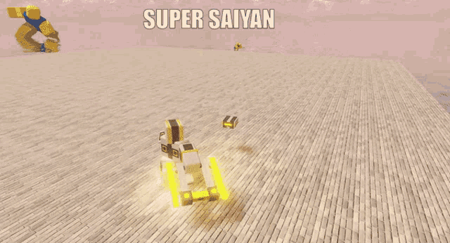 a screenshot of a video game with super saiyan written on it