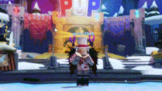 a person in a top hat and wings is standing in front of a castle .